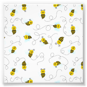 Bumblebee Flying Yellow Black Bumble Bee Photo Print