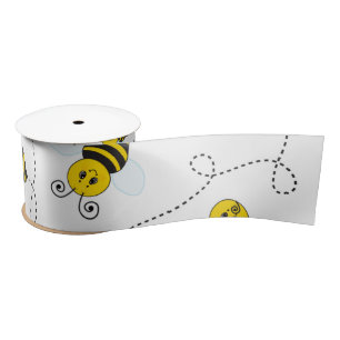 Bumblebee Flying Yellow Black Bumble Bee Satin Ribbon