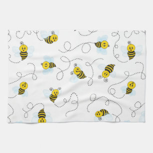 Bumblebee Flying Yellow Black Bumble Bee Tea Towel