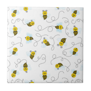 Bumblebee Flying Yellow Black Bumble Bee Tile