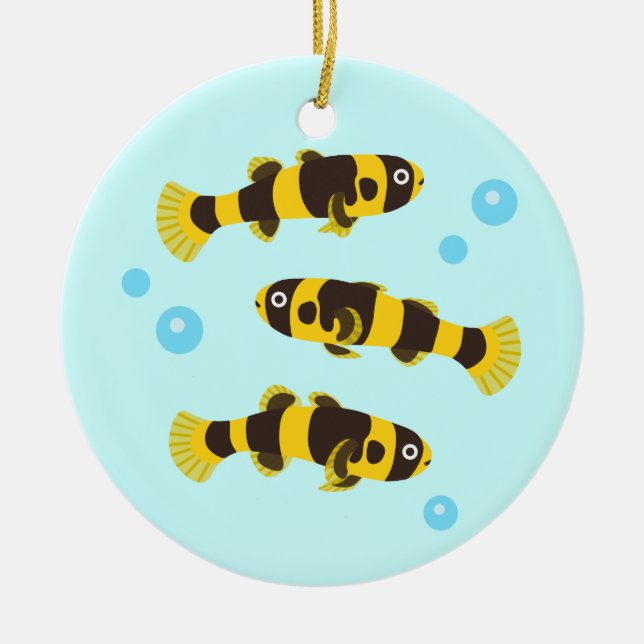Bumblebee Goby Fish Ceramic Tree Decoration (Front)