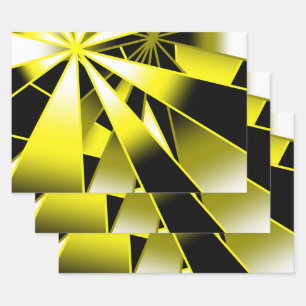 Bumblebee Gradient Colour Fill Perspective Drawing Wrapping Paper Sheet