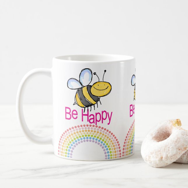 Bumblebee Happy Rainbow Mug (With Donut)