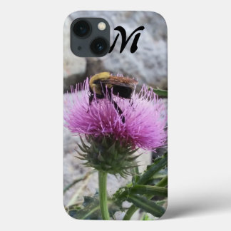 Bumblebee Harvesting a Purple Thristle Flower iPhone 13 Case