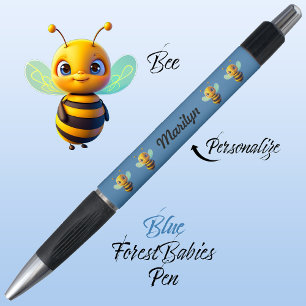 Bumblebee, Honey Bee Insect Cartoon Vibrant Blue 