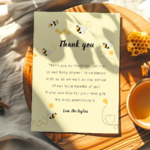 Bumblebee Honey Gender Neutral Baby Shower Thank You Card
