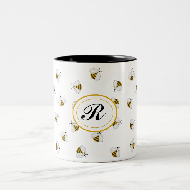 Bumblebee Honey Personalised Monogram Coffee Mug (Center)