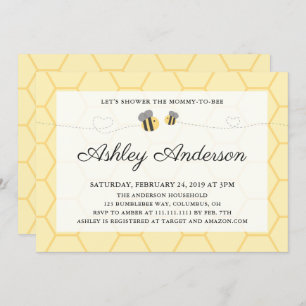 Bumblebee Honeycomb Baby Shower Invitation