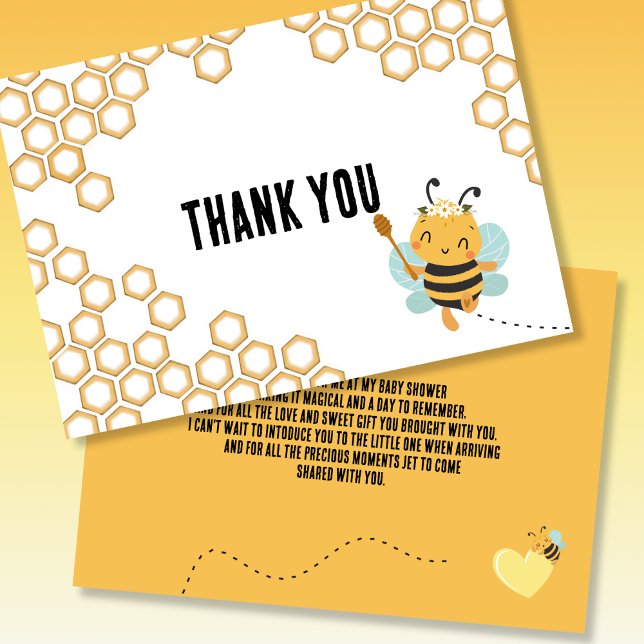 Bumblebee honeycomb Baby Shower Thank You Card (Creator Uploaded)