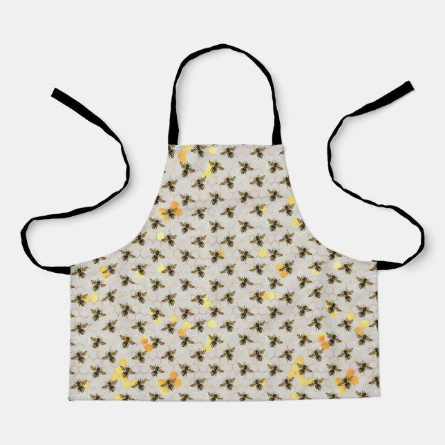 Bumblebee Honeycomb Golden Honey Apron (Front)
