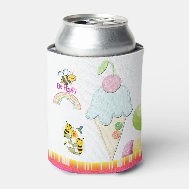 Bumblebee Ice Cream Rainbow Can Cooler (Can Front)