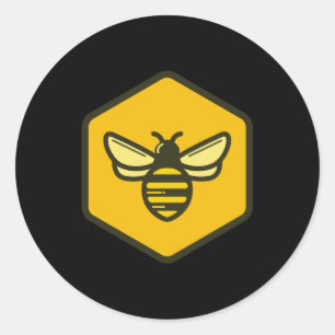 Bumblebee illustration classic round sticker