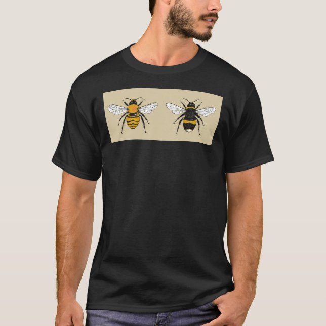 Bumblebee Illustrations Postcard T-Shirt (Front)