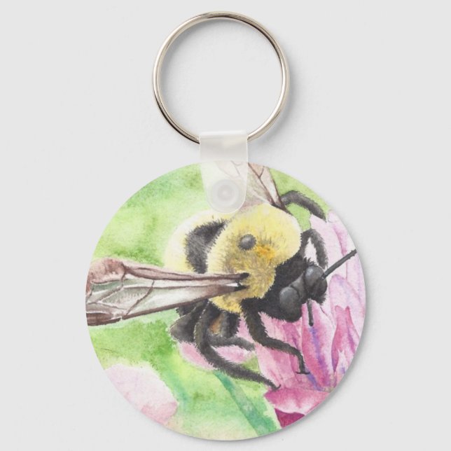Bumblebee in the Flowers Key Ring (Front)