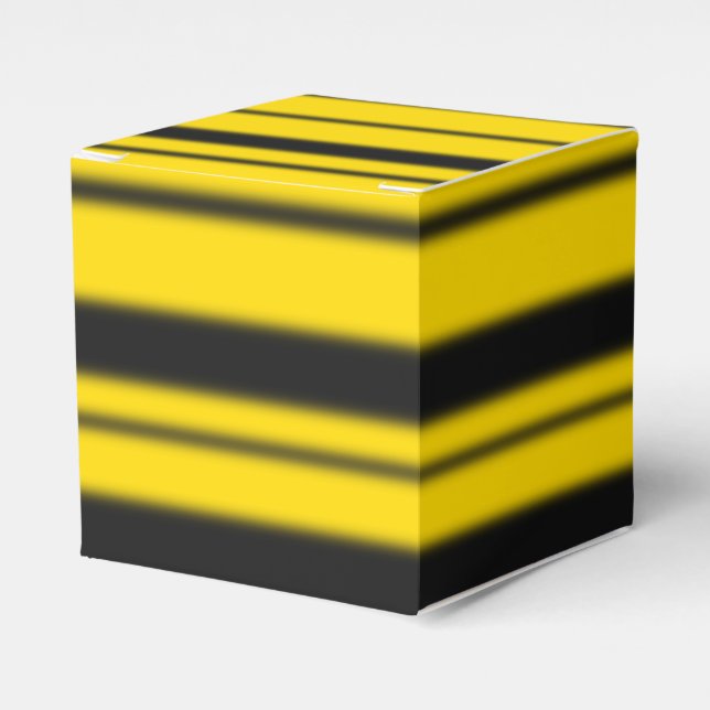 Bumblebee Inspired Yellow/Black Striped Pattern Favour Box (Front Side)
