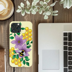 Bumblebee Lavender Flowers Yellow iPhone 13 Pro Max Case