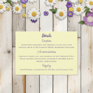 Bumblebee Lavender Flowers Yellow Enclosure Card