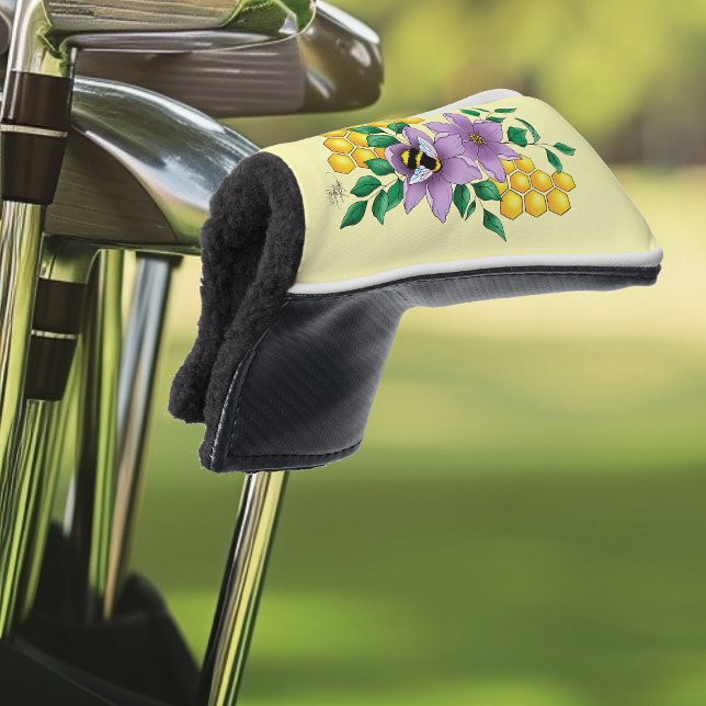 Bumblebee Lavender Flowers Yellow Golf Head Cover (Creator Uploaded)