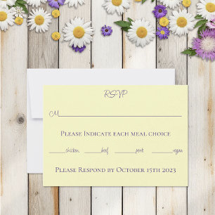 Bumblebee Lavender Flowers Yellow RSVP Card