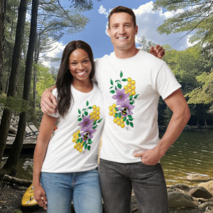 Bumblebee Lavender Flowers Yellow T-Shirt