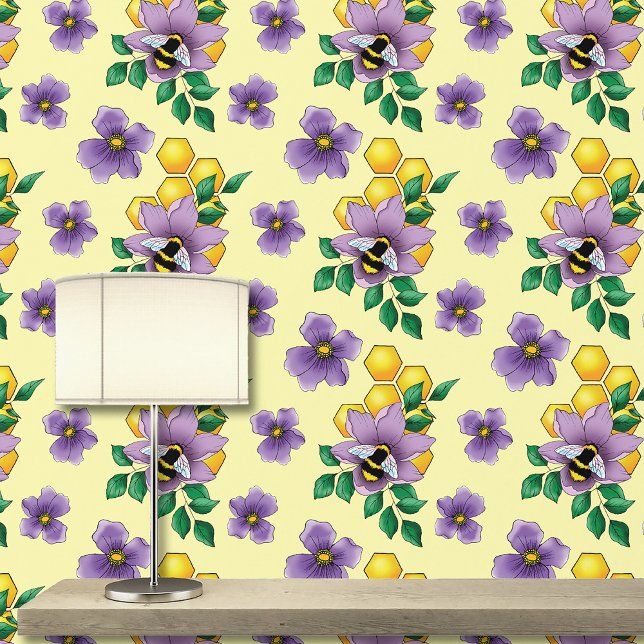 Bumblebee Lavender Flowers Yellow Wallpaper (Creator Uploaded)