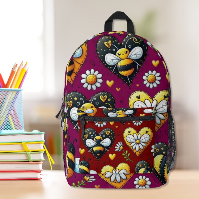 Bumblebee Love Printed Backpack (Creator Uploaded)