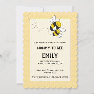 Bumblebee mummy to be baby shower invitation