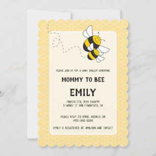 Bumblebee mummy to be baby shower invitation
