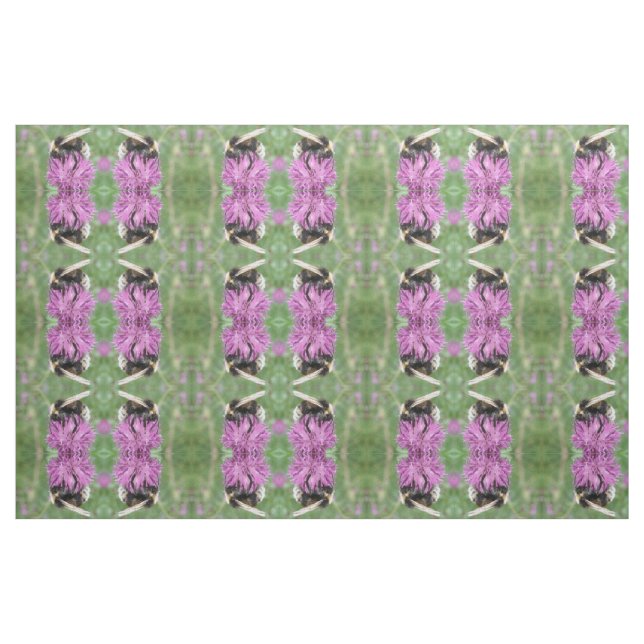 Bumblebee on a Thistle Patterned Craft Fabric (Fat Quarter)