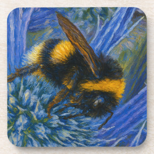 Bumblebee on Blue Thistle Coaster