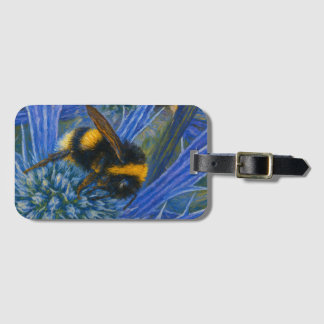 Bumblebee on Blue Thistle Luggage Tag