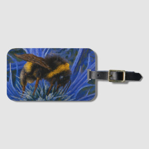Bumblebee on Blue Thistle Luggage Tag