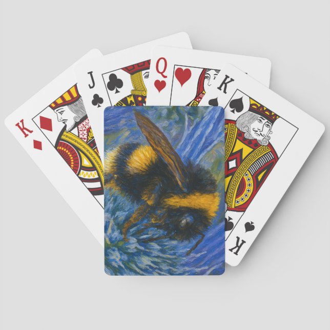 Bumblebee on Blue Thistle Playing Cards (Back)