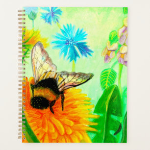 Bumblebee on dandelion planner