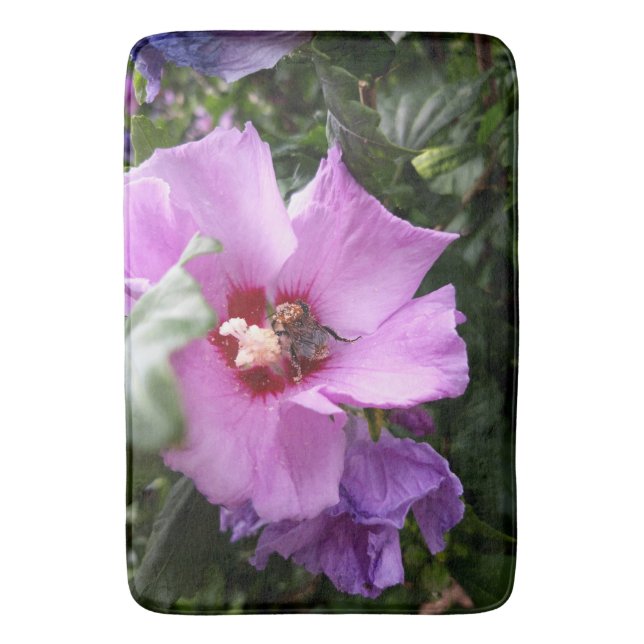 Bumblebee on Hibiscus Flower Bath Mat (Front Vertical)