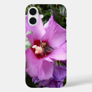 Bumblebee on Hibiscus Flower iPhone 16 Plus Case