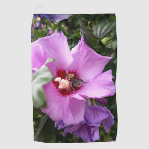 Bumblebee on Hibiscus Flower Golf Towel