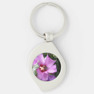 Bumblebee on Hibiscus Flower Key Ring