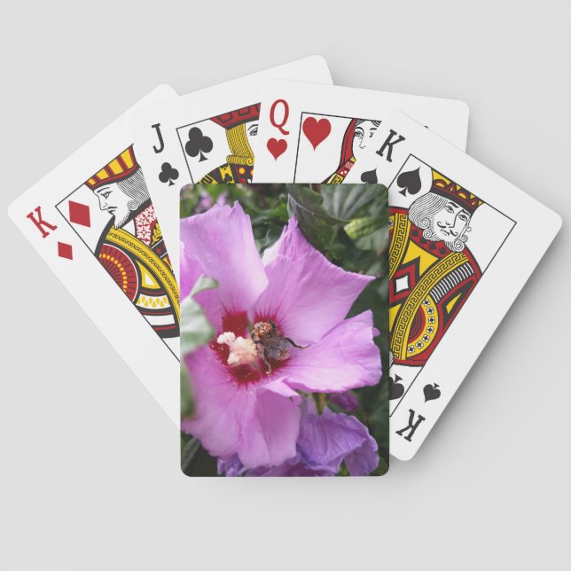 Bumblebee on Hibiscus Flower Playing Cards (Back)