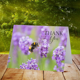 Bumblebee On Lavender Thank You Card