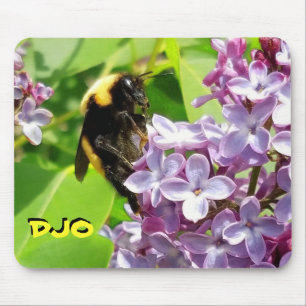 Bumblebee on Lilac blossom Your Initials Mouse Mat
