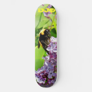 Bumblebee on Lilac Bush with your  initials Skateboard
