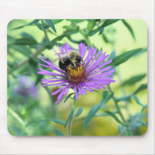 Bumblebee on Purple Daisy Mouse Mat