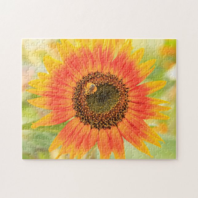 Bumblebee on sunflower, Community Garden Jigsaw Puzzle (Horizontal)