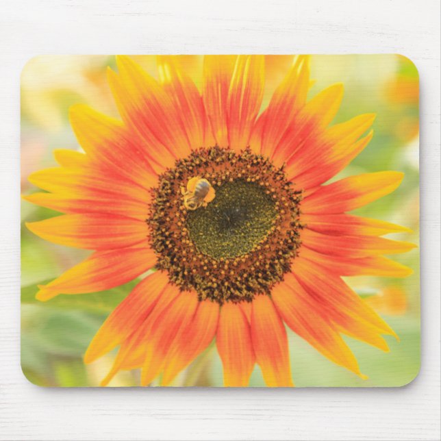 Bumblebee on sunflower, Community Garden Mouse Mat (Front)