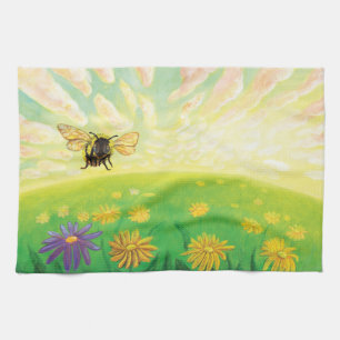 Bumblebee on the Horizon Tea Towel