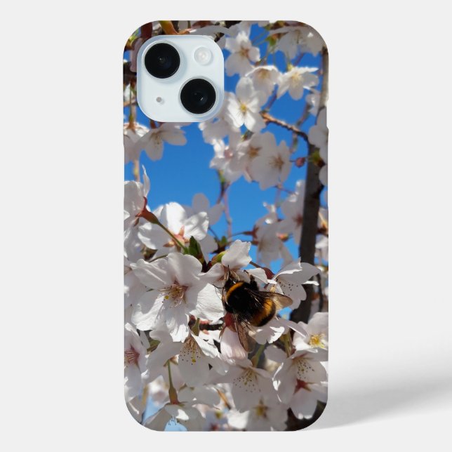 Bumblebee on wild cherry bloom Case-Mate iPhone case (Back)