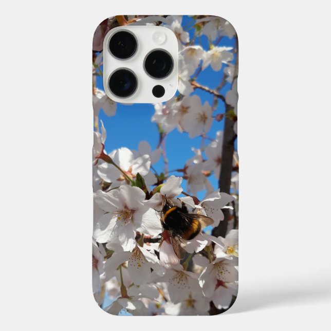 Bumblebee on wild cherry bloom Case-Mate iPhone case (Back)