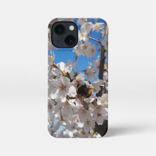 Bumblebee on wild cherry bloom iPhone 13 mini case