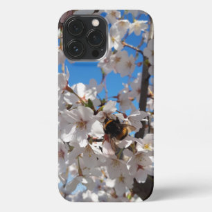 Bumblebee on wild cherry bloom iPhone 13 pro max case
